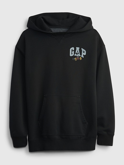 1 of 8 showing, with the color true black of product Gap x Disney Teen Graphic Hoodie