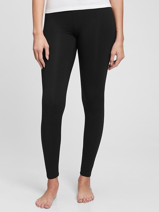 1 of 8 showing, with the color true black of product High Rise Sleep Leggings in TENCEL Modal™