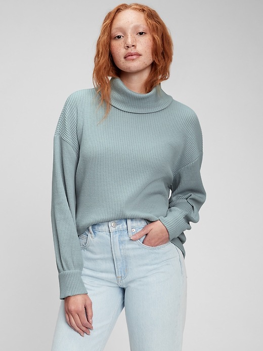 Waffle deals knit turtleneck