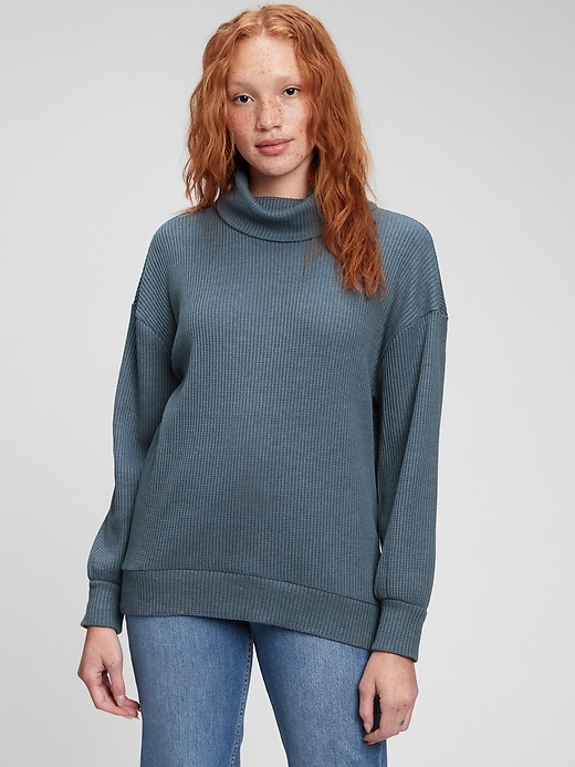 View large product image 1 of 1. Waffle-Knit Turtleneck T-Shirt