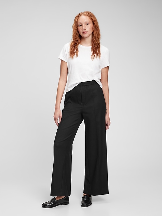 View large product image 1 of 1. High Rise Recycled Pleated Wide-Leg Pants