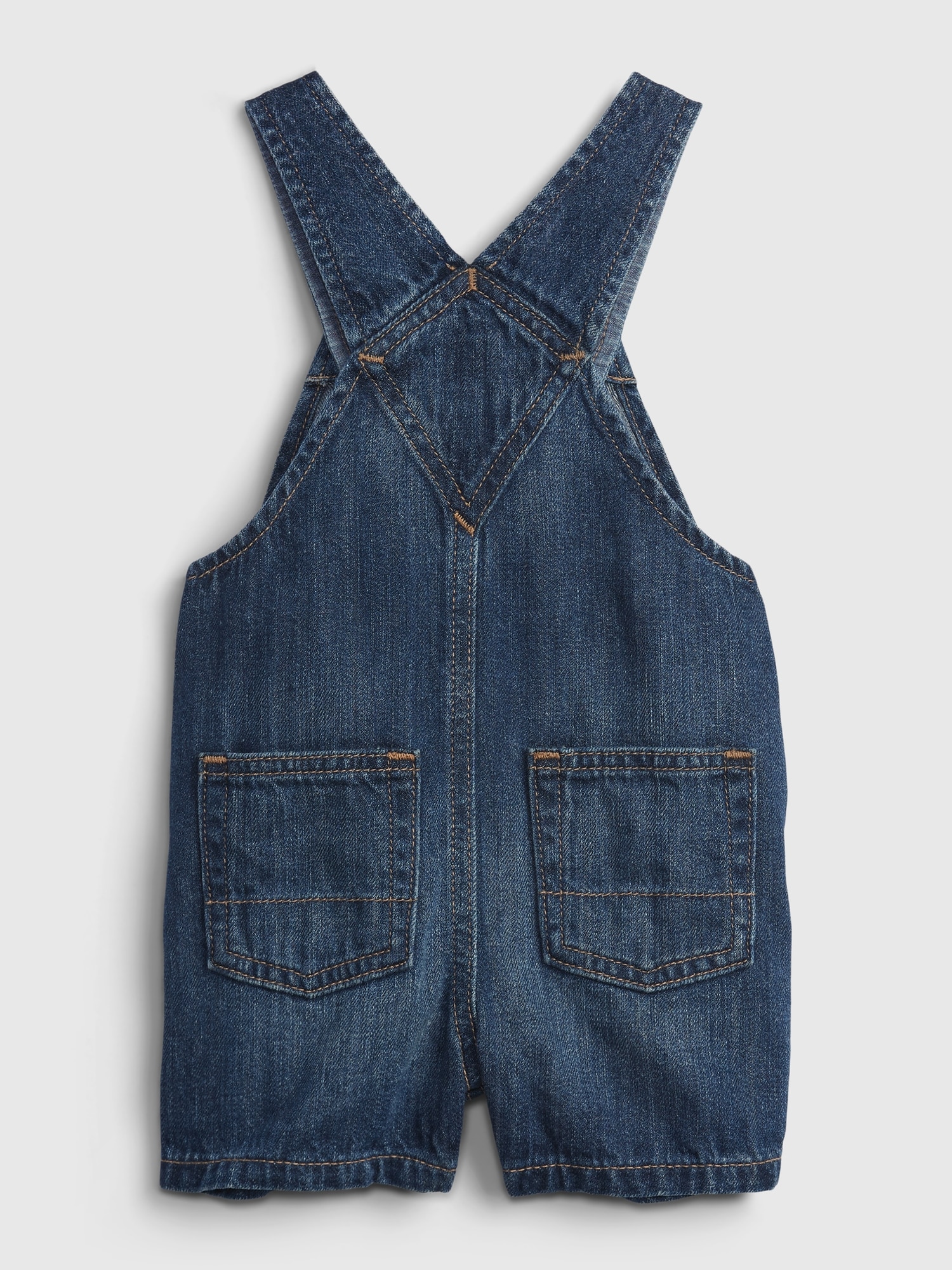 Gap denim shortalls deals