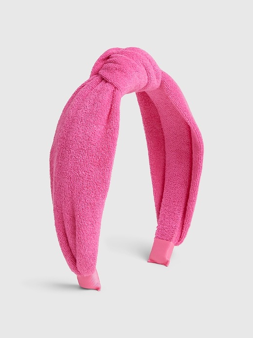 1 of 8 showing, with the color fuschia of product Kids Towel Terry Knotted Headband