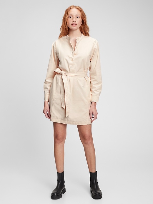 knee length dresses for ladies Neutral Utility Midi Dress  Mint Velvet