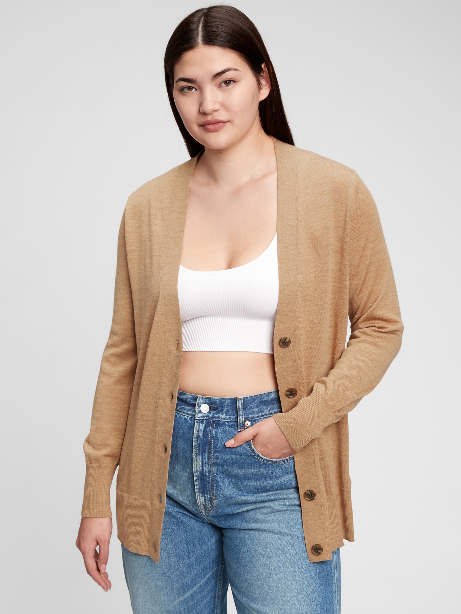 Merino Boyfriend Cardigan Gap