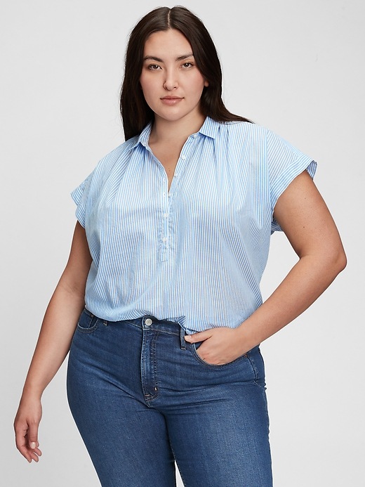 1 of 8 showing, with the color blue stripe of product Popover Top