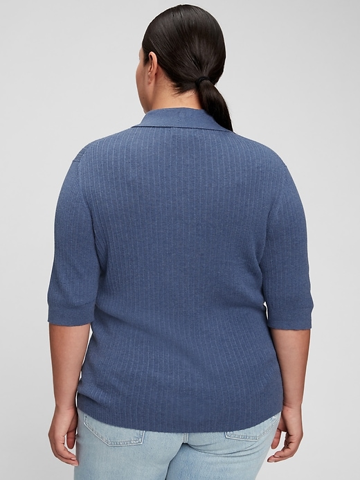 Image number 2 showing, Ribbed Polo Sweater