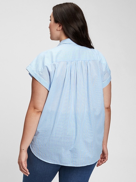 2 of 8 showing, with the color blue stripe of product Popover Top
