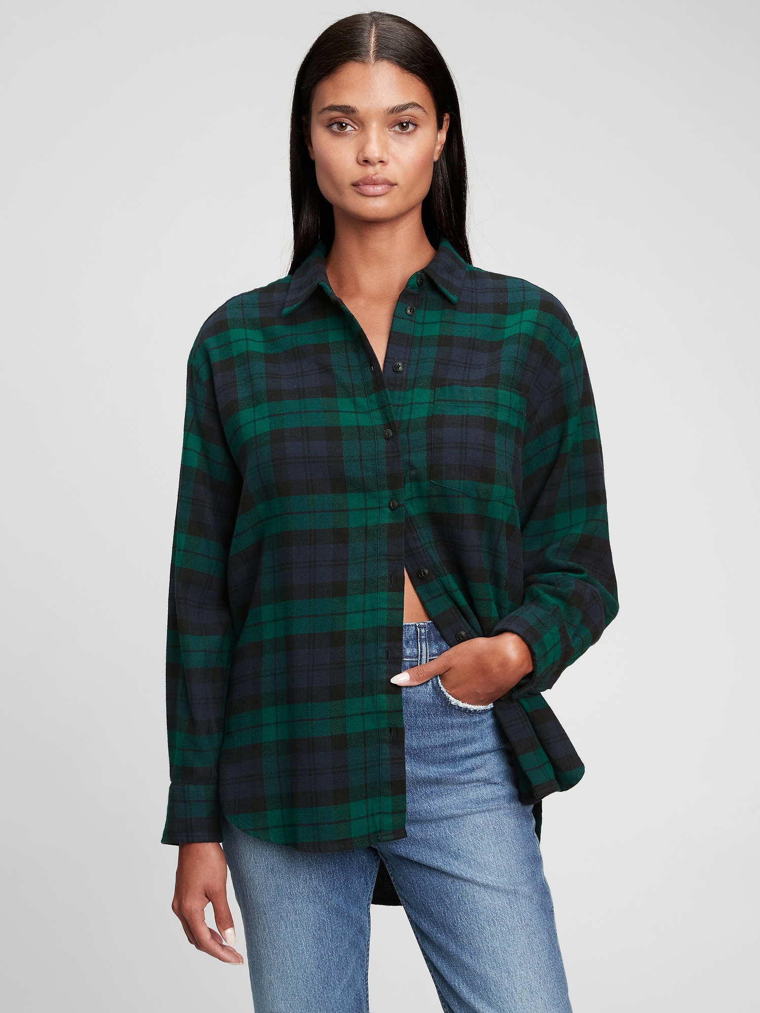 oversized plaid shirt womens