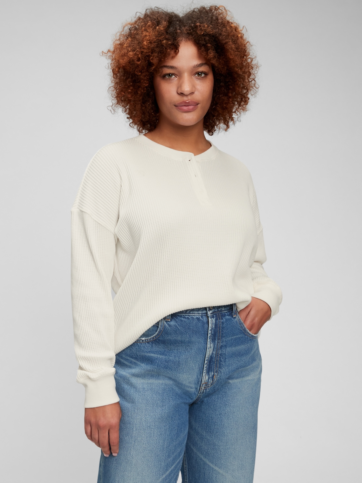 gap waffle henley