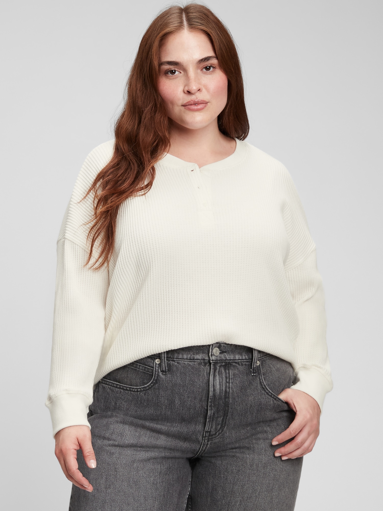 gap waffle henley