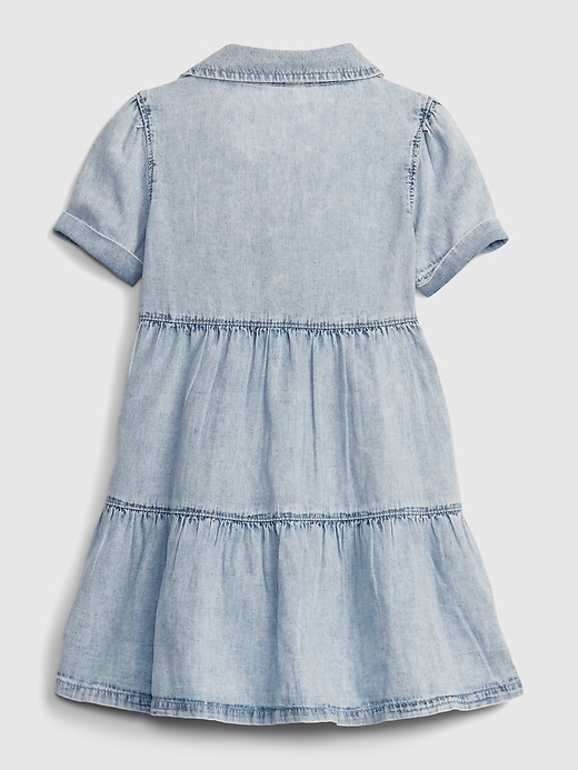 Image number 2 showing, Toddler Tiered Denim Dress