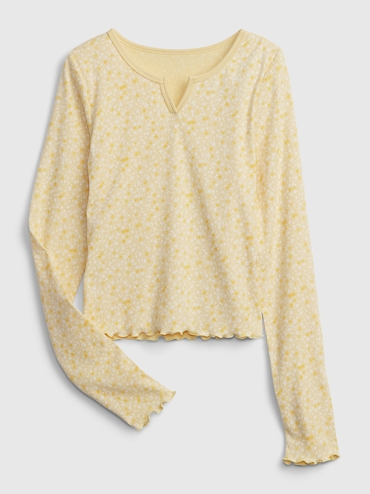 2 of 8 showing, with the color yellow of product Teen V-Neck Long Sleeve Top