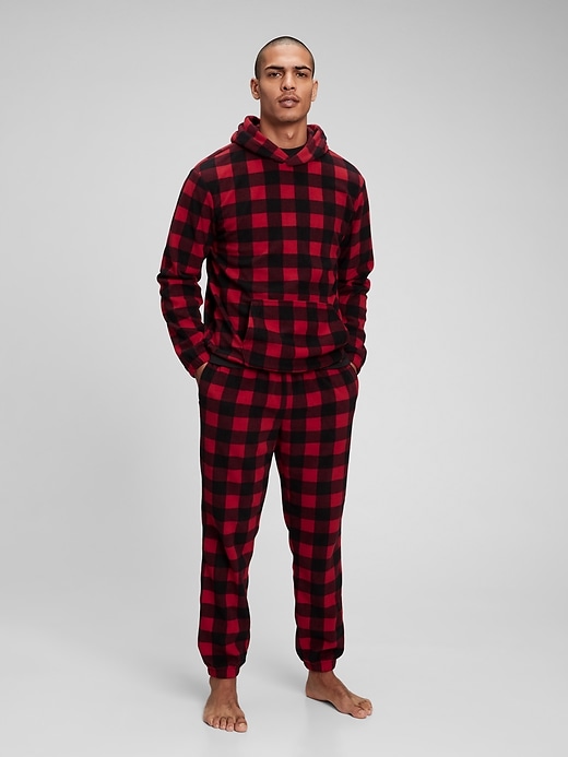1 of 8 showing, with the color family matching red buffalo plaid of product Microfleece Hoodie