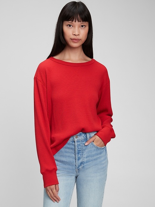 Image number 4 showing, Slouchy Waffle-Knit T-Shirt