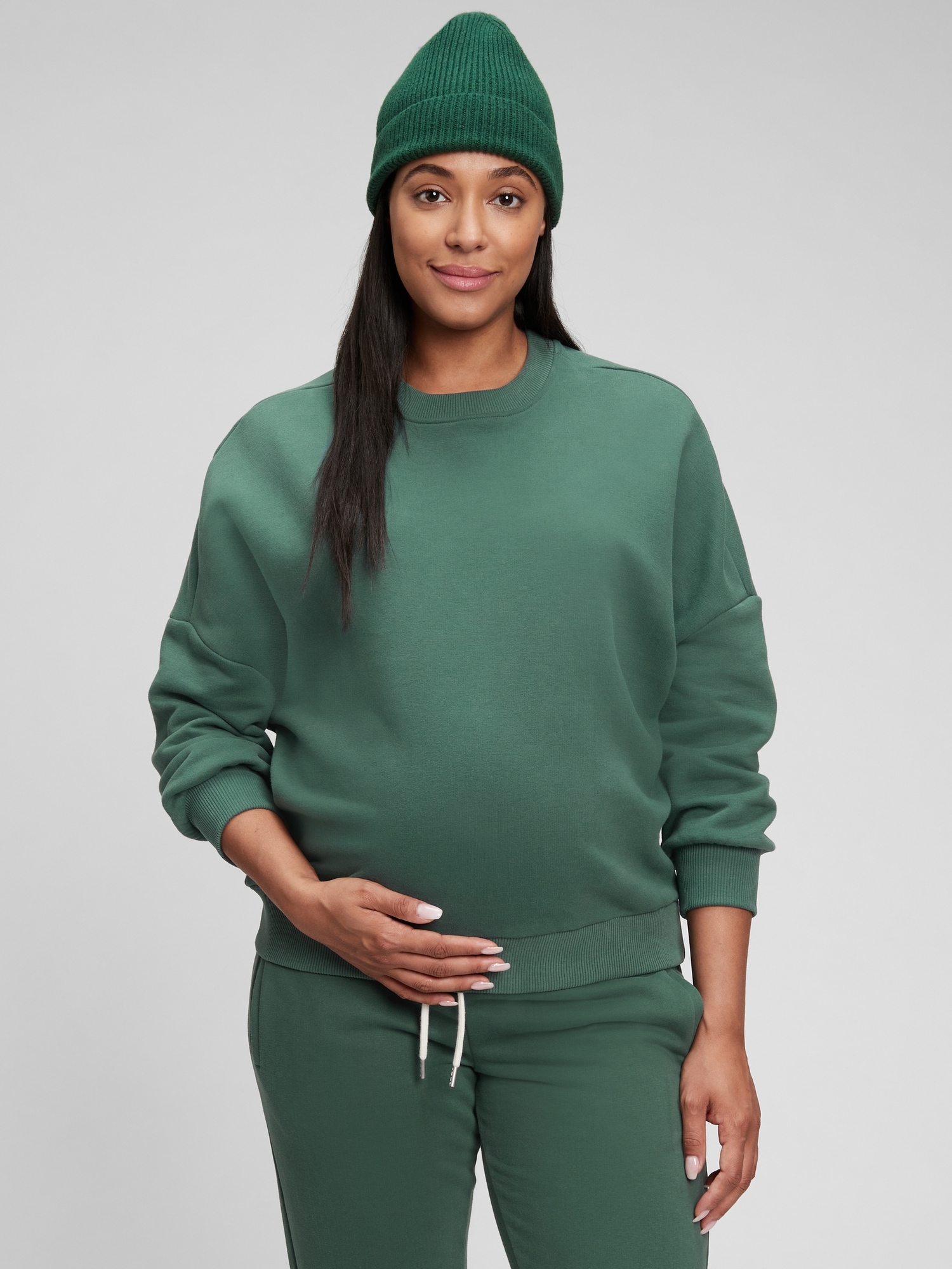 Gap Maternity Crewneck Sweatshirt In Bistro Green