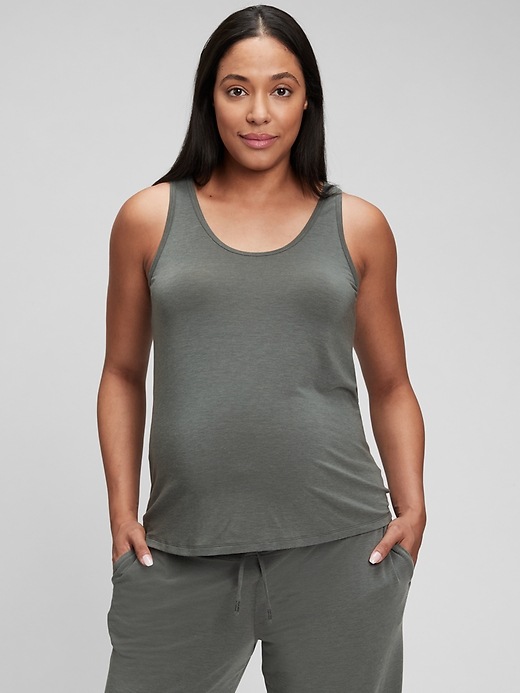 1 of 8 showing, with the color new vintage green of product Maternity Breathe Sleep Top