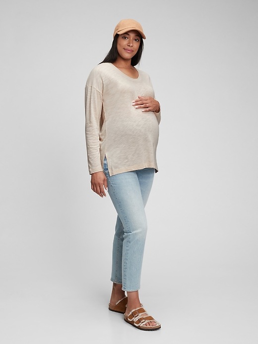 Image number 1 showing, Maternity Modal Slub Scoopneck T-Shirt