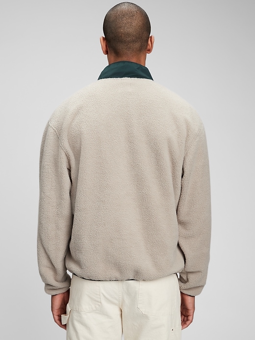 2 of 8 showing, with the color beige fossil of product Sherpa Snap-Button Sweatshirt