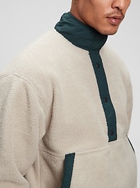 Sherpa Snap-Button Sweatshirt