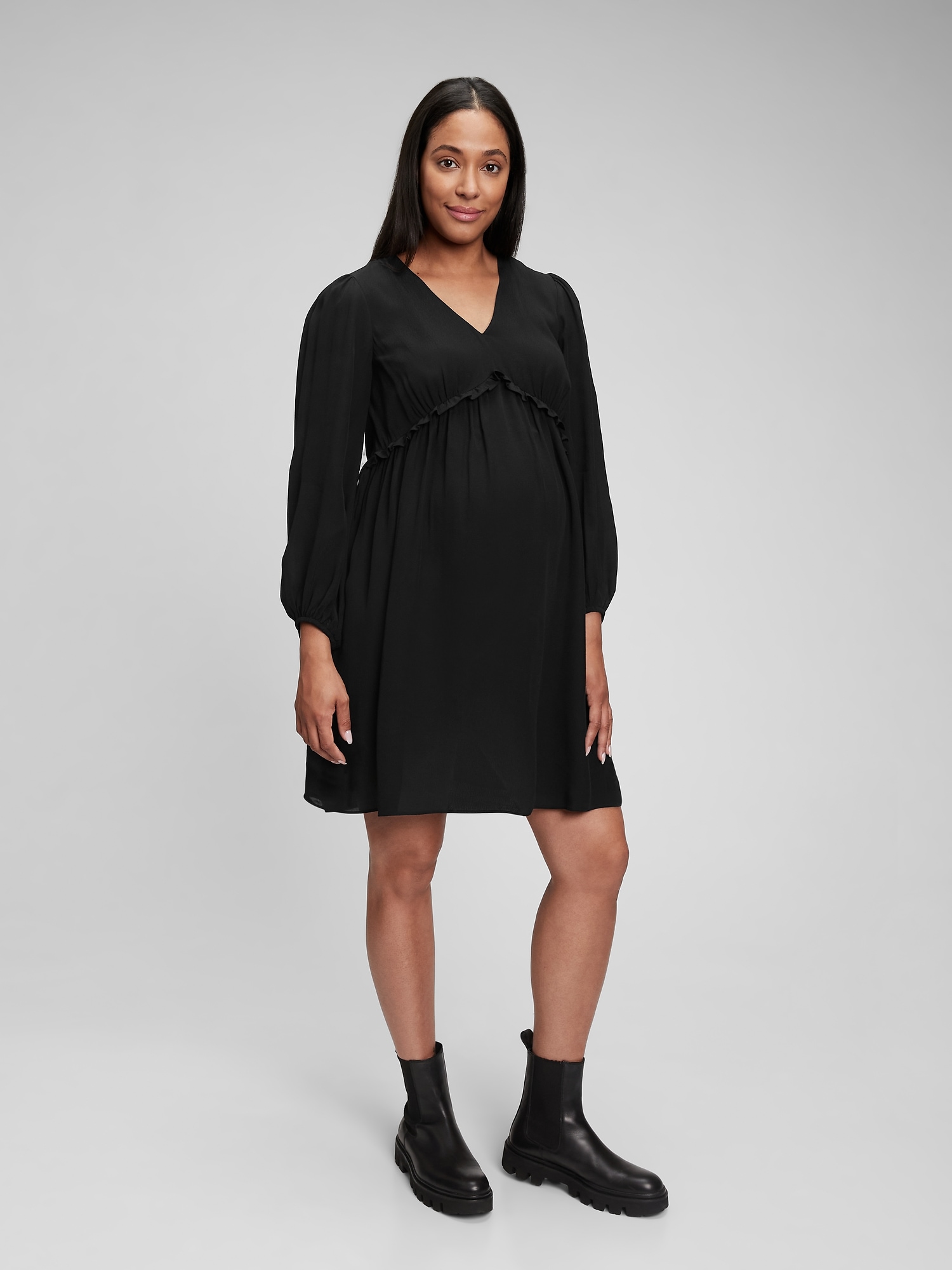 Gap Maternity V-neck Dress In Black