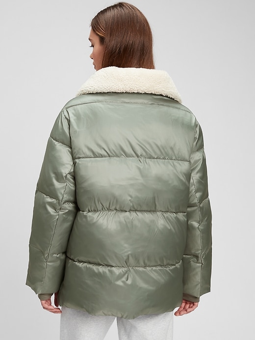 Image number 7 showing, Heavyweight 100% Recycled Oversized Sherpa Puffer Jacket