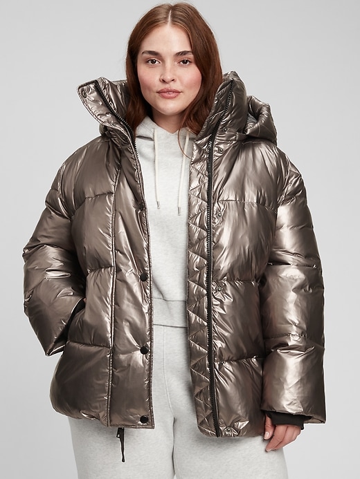 Image number 1 showing, Recycled Oversized Heavyweight Puffer Jacket