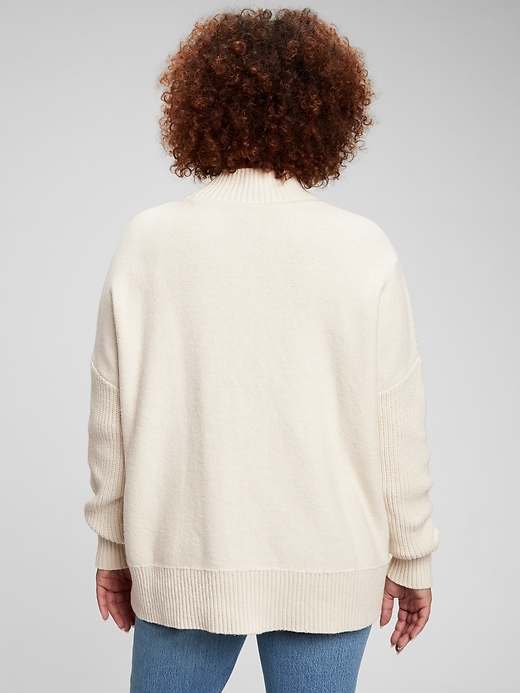 Image number 2 showing, Cable Knit Mockneck Sweater