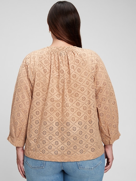 Image number 2 showing, Eyelet Three-Quarter Sleeve Top