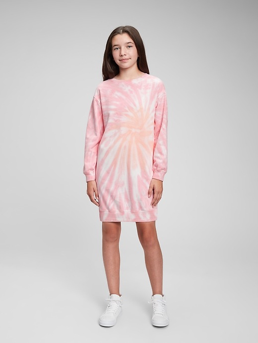 Kids Tie-Dye Crewneck Sweatshirt Dress