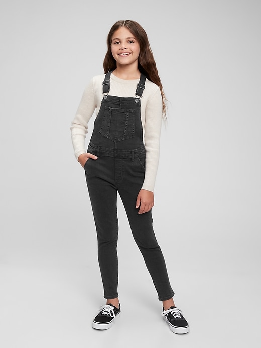 2 of 8 showing, with the color black wash of product Kids Overall Jeggings