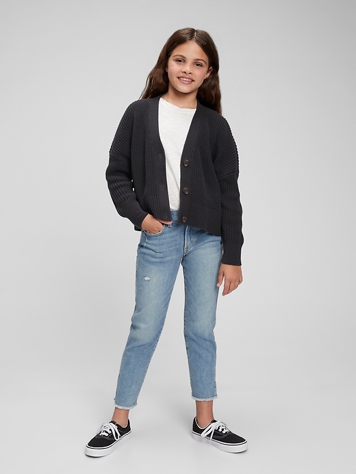 2 of 8 showing, with the color medium destroy of product Kids High Rise Pencil Slim Ankle Jeans with Washwell