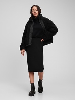 sherpa black coat