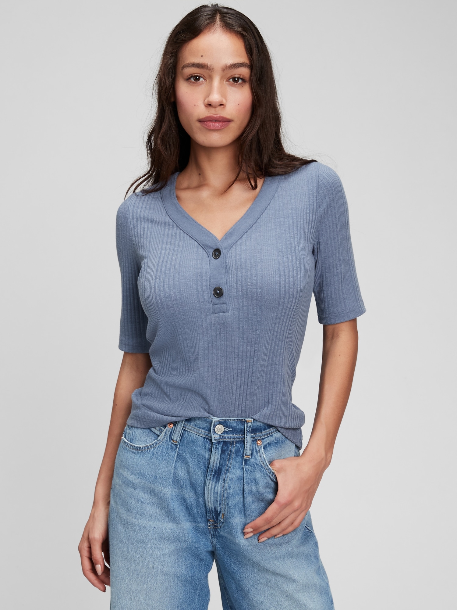 Henley ElbowSleeve TShirt Gap