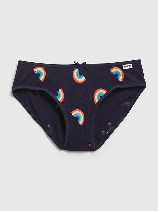 Image number 2 showing, Kids Rainbow and Stripe Bikini Briefs (5-Pack)