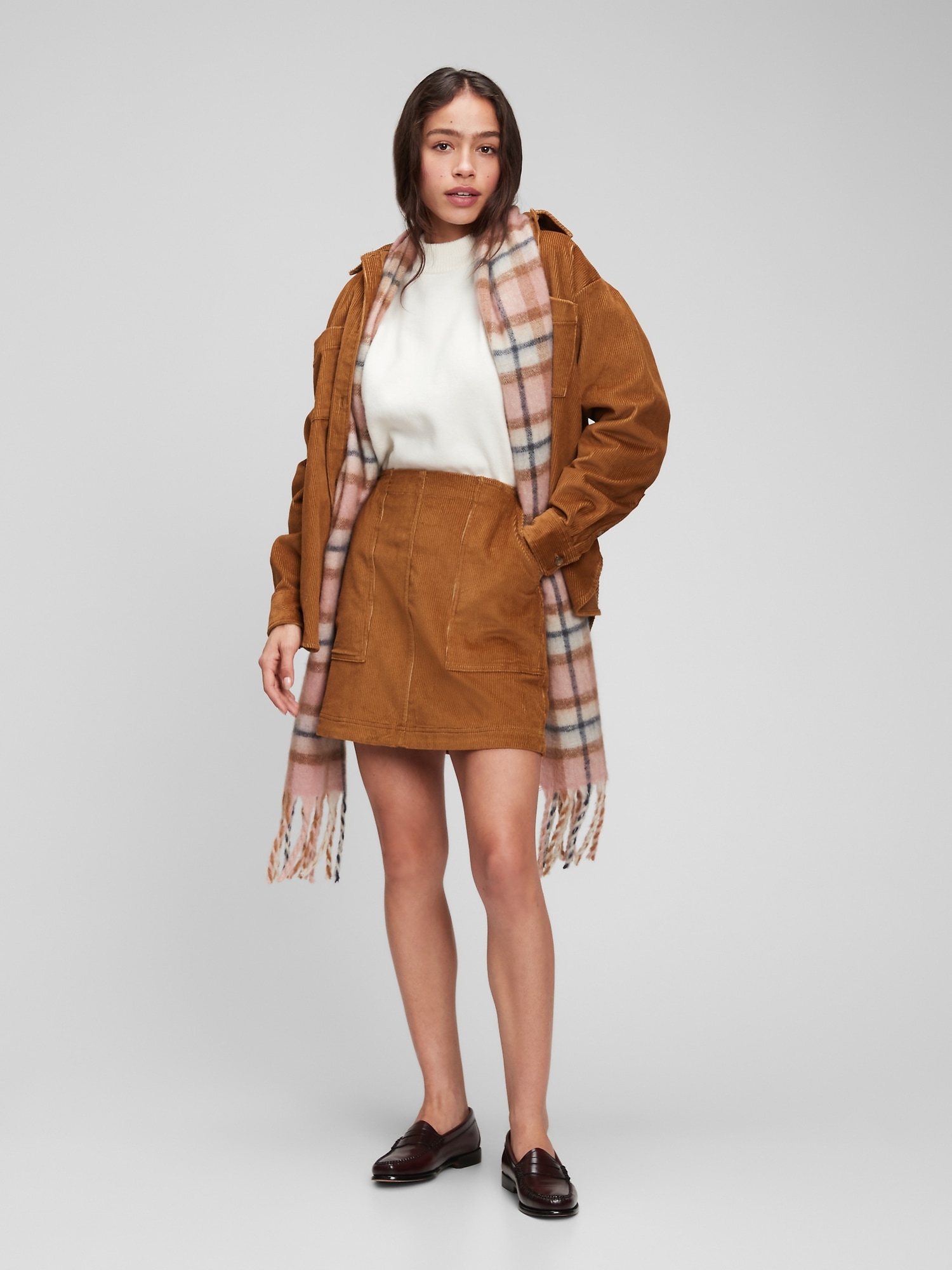 Utility Corduroy Mini Skirt Gap