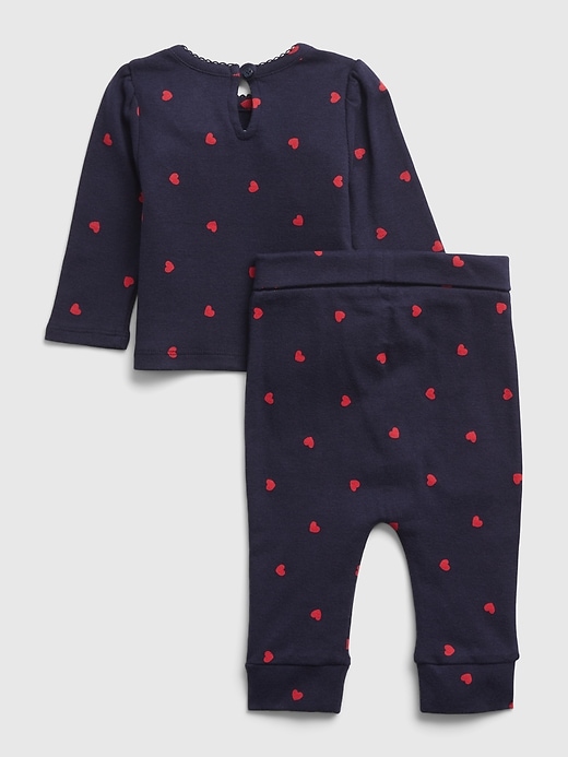 2 of 8 showing, with the color moonless night heart of product Baby 100% Organic Cotton Outfit Set