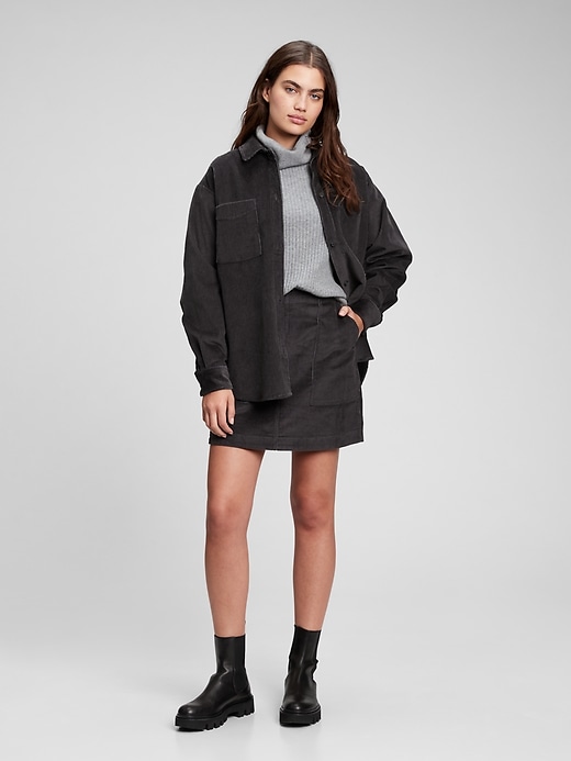 1 of 8 showing, with the color black night of product Oversized Corduroy Shirt