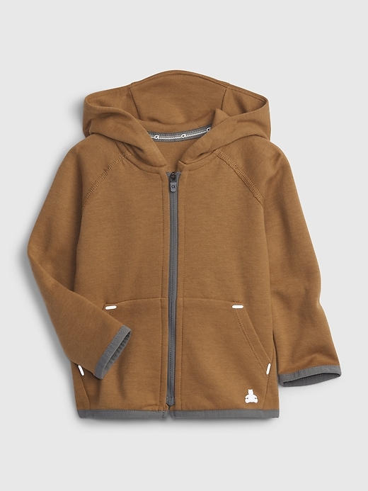 1 of 8 showing, with the color deep camel of product GapFit Baby Fit Tech Hoodie