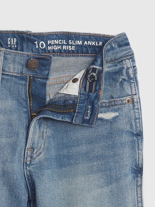 Image number 4 showing, Kids High Rise Pencil Slim Ankle Jeans with Washwell