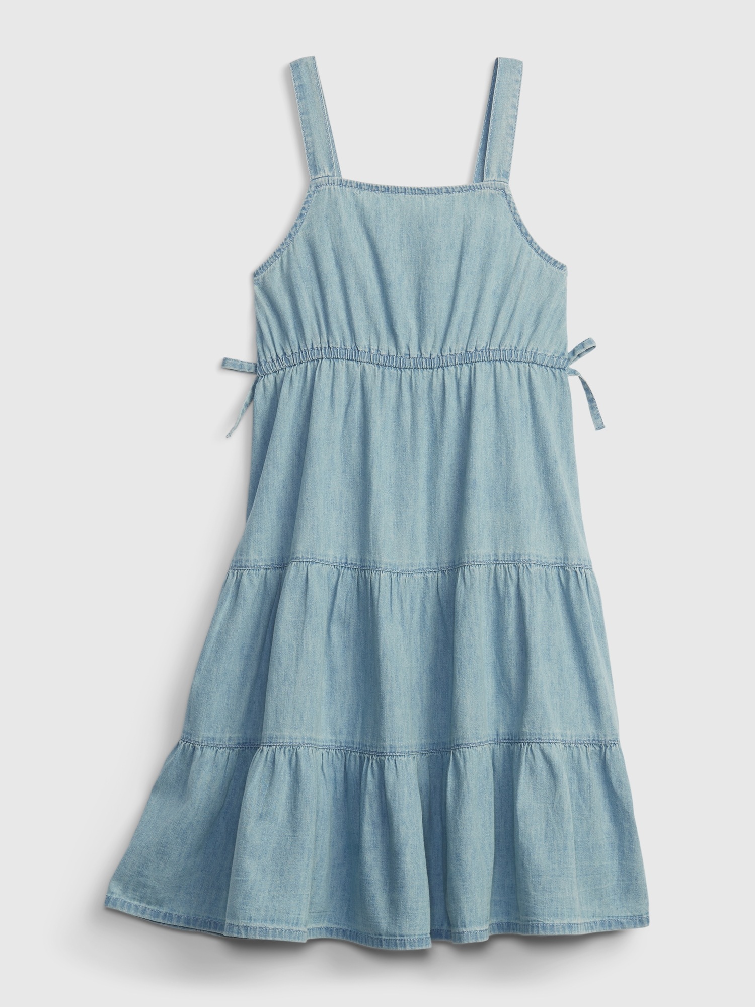 Kids Denim Tiered Tank Dress with Washwell Gap