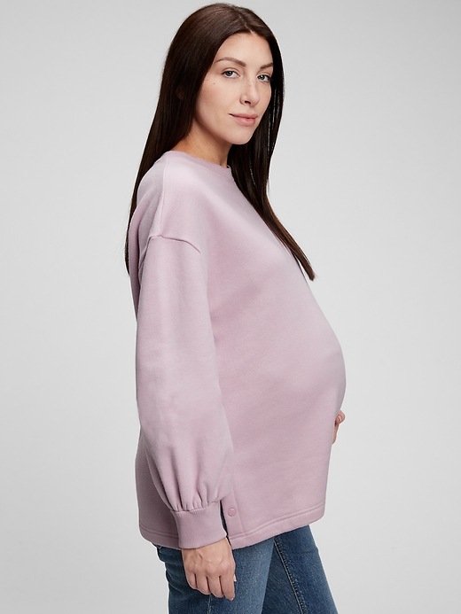 Image number 3 showing, Maternity Side Snap-Button Nursing Sweatshirt