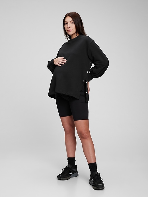 Image number 6 showing, Maternity Side Snap-Button Nursing Sweatshirt