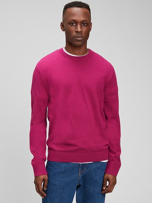 Hot pink crew neck sweater discount