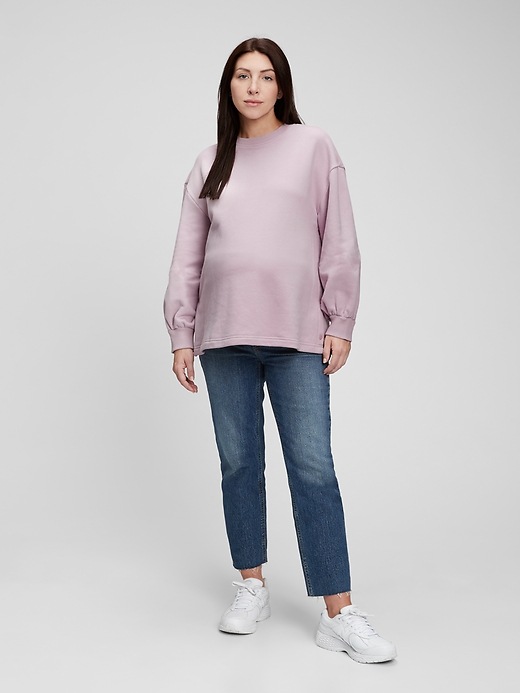 Image number 1 showing, Maternity Side Snap-Button Nursing Sweatshirt