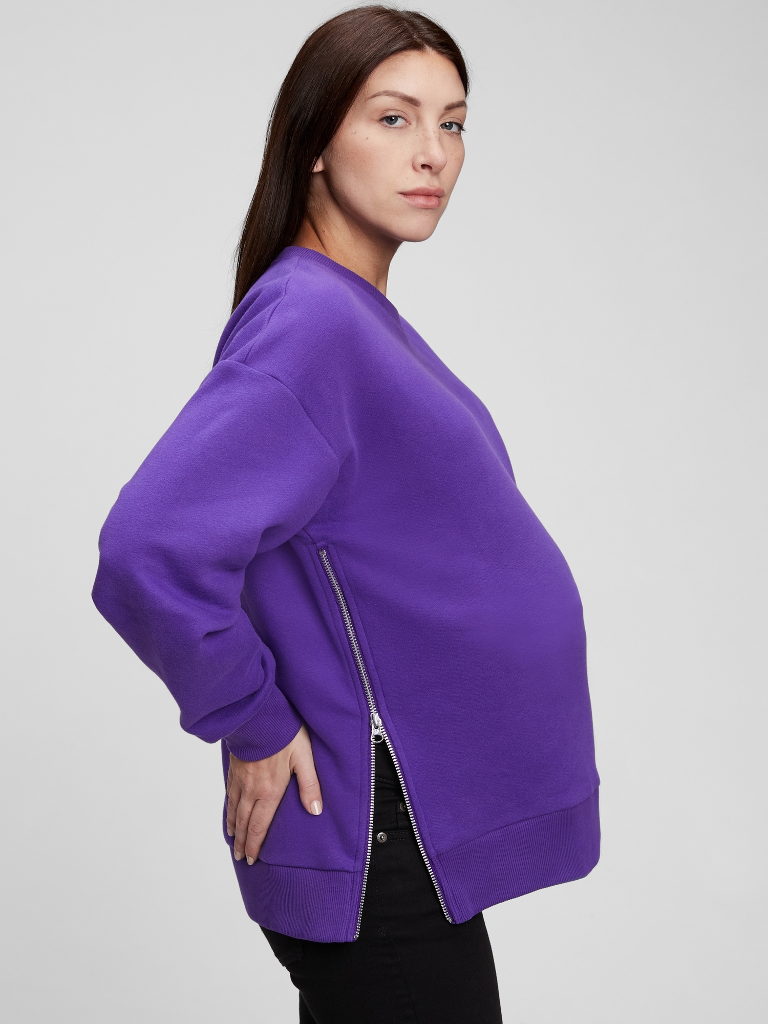 Maternity SideZip Sweatshirt Gap