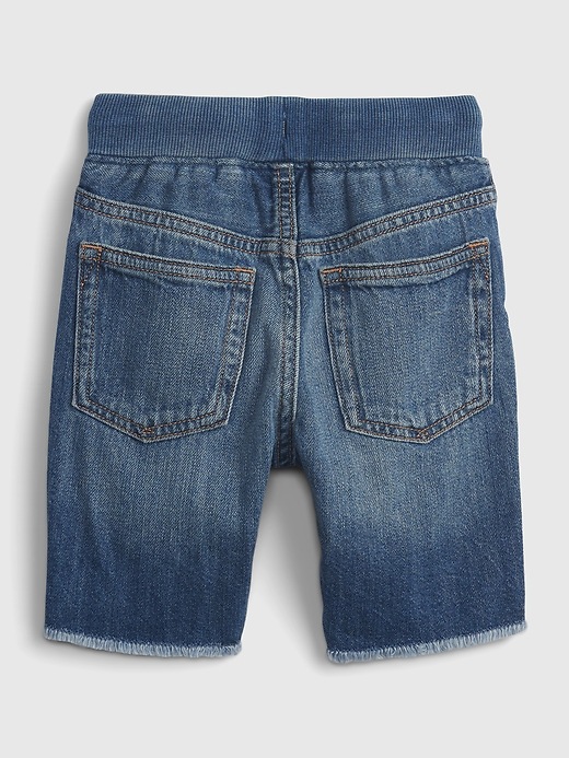 2 of 8 showing, with the color medium wash of product Toddler Pull-On Denim Shorts with Washwell