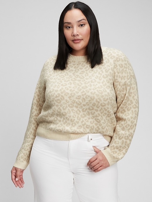 Image number 6 showing, Leopard Print Luxe Crewneck Sweater