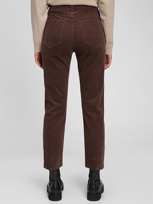 2 of 8 showing, with the color espresso brown of product High Rise Vintage Slim Corduroy With Washwell