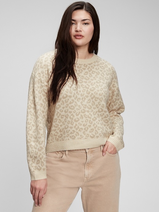 Image number 4 showing, Leopard Print Luxe Crewneck Sweater